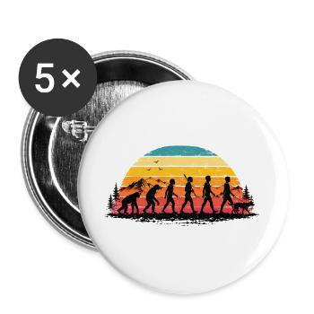 Dog Walker Gift for Dog Trainer - Buttons large 2.2''/56 mm (5-pack) - white - Front