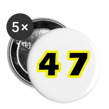 47 Symbole numérique - Lot de 5 grands badges (56 mm) - blanc - Devant