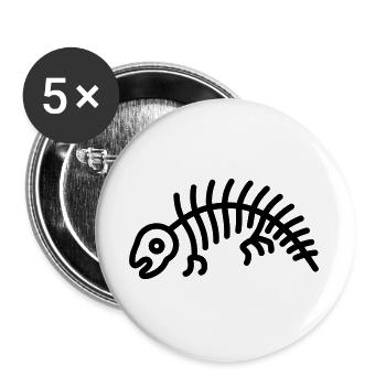 Dinosaur Bone - Buttons large 2.2''/56 mm (5-pack) - white - Front