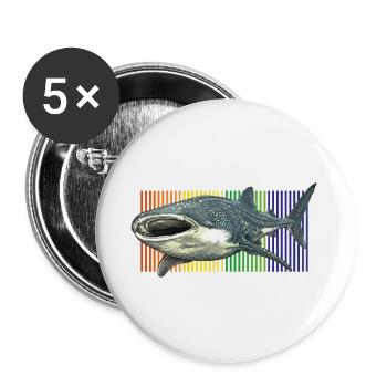 Walhai-Rhincodon-Typus - Buttons groß 56 mm (5er Pack) - Weiß - Vorne