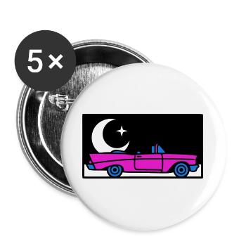 Graphisme décapotable rétro des années 80 - Lot de 5 grands badges (56 mm) - blanc - Devant