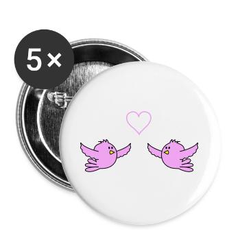birds_in_love - Lot de 5 grands badges (56 mm) - blanc - Devant