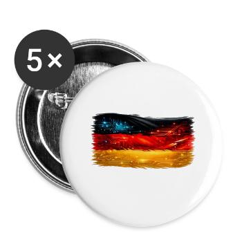 Tech-Circuit Neon Nebel Deutschland flagge - Buttons groß 56 mm (5er Pack) - Weiß - Vorne
