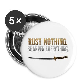 Rust Nothing Sharpen Everything Katana Gym Shirt - Buttons large 2.2''/56 mm (5-pack) - white - Front