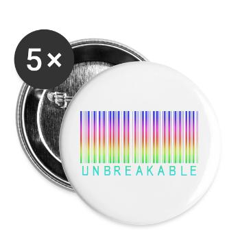 Barcode Unbreakable Rainbow - Buttons large 2.2''/56 mm (5-pack) - white - Front
