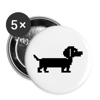 Dachshund Dachshund Retro Pixel Art - Buttons large 2.2''/56 mm (5-pack) - white - Front