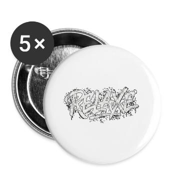 Détendez-vous Graffiti - Lot de 5 grands badges (56 mm) - blanc - Devant