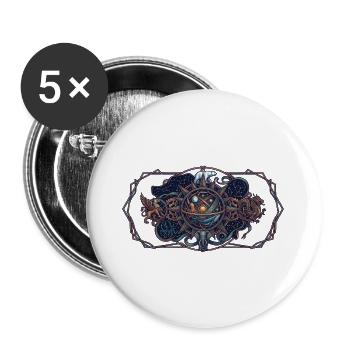 Nordstern Mythos Kompass - Buttons groß 56 mm (5er Pack) - Weiß - Vorne
