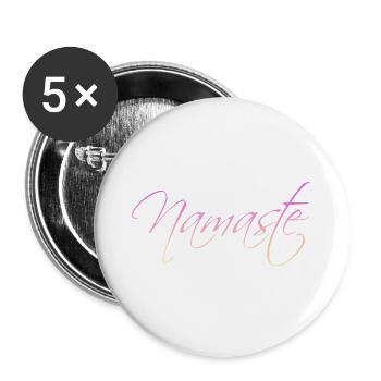 Namaste  - Buttons groß 56 mm (5er Pack) - Weiß - Vorne
