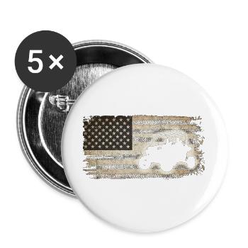 Rugged Flag Offroad-Flucht - Buttons groß 56 mm (5er Pack) - Weiß - Vorne