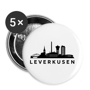 Leverkusen Skyline - Buttons groß 56 mm (5er Pack) - Weiß - Vorne
