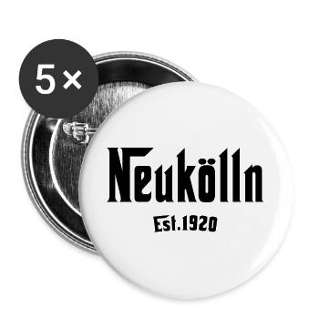 Est1920 Vintage Emblem Neukölln Berliner - Buttons groß 56 mm (5er Pack) - Weiß - Vorne