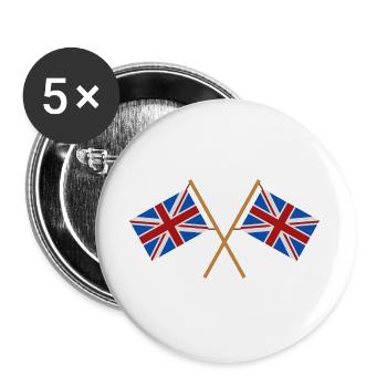 Flagge Großbritanniens - Buttons groß 56 mm (5er Pack) - Weiß - Vorne