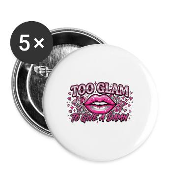 Zu glamourös, um sich um Y2K zu kümmern - Buttons groß 56 mm (5er Pack) - Weiß - Vorne