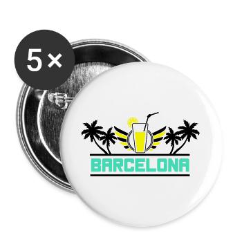 barcelona - Buttons groß 56 mm (5er Pack) - Weiß - Vorne