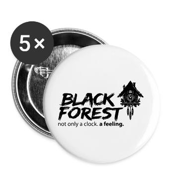 Black Forest - Not Just A Clock! - Buttons groß 56 mm (5er Pack) - Weiß - Vorne