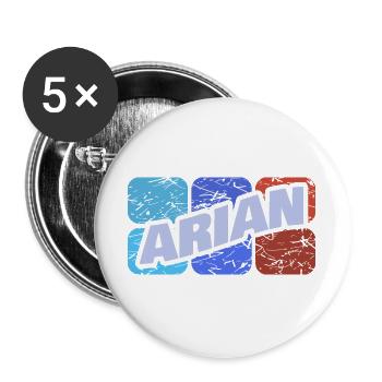 Geschenk für Arian - Buttons groß 56 mm (5er Pack) - Weiß - Vorne