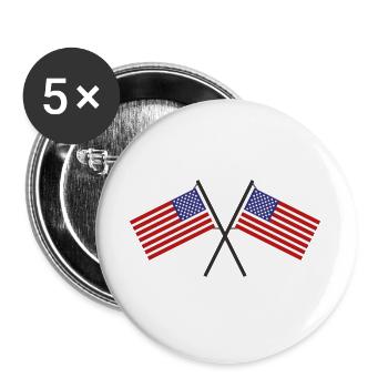 Flagge der Vereinigten Staaten - Buttons groß 56 mm (5er Pack) - Weiß - Vorne