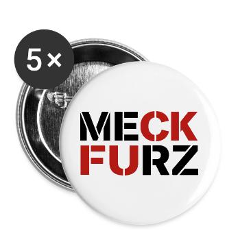 Meck Furz | Merz - nicht mein Kanzler - Buttons groß 56 mm (5er Pack) - Weiß - Vorne