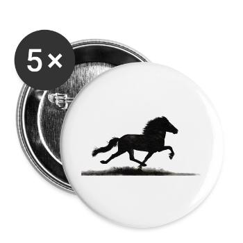 Islandpferd im Pass - Buttons groß 56 mm (5er Pack) - Weiß - Vorne