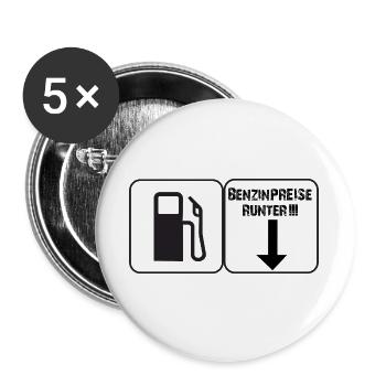 Benzinpreise runter!!! Buttonform - Buttons groß 56 mm (5er Pack) - Weiß - Vorne