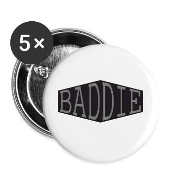 Baddie Retro Streetwear Vibes - Buttons groß 56 mm (5er Pack) - Weiß - Vorne