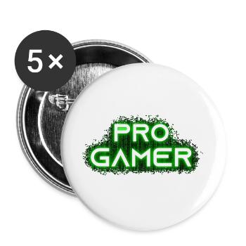 Pro Gamer Design für Esport Skill Wettbewerb - Buttons groß 56 mm (5er Pack) - Weiß - Vorne