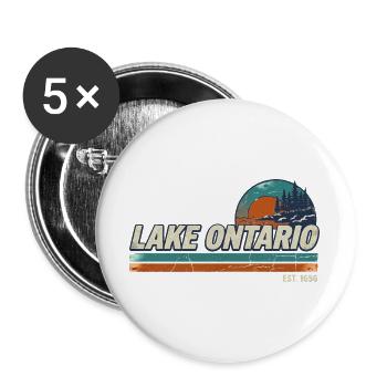 Lake Ontario EST 1656  - Buttons groß 56 mm (5er Pack) - Weiß - Vorne