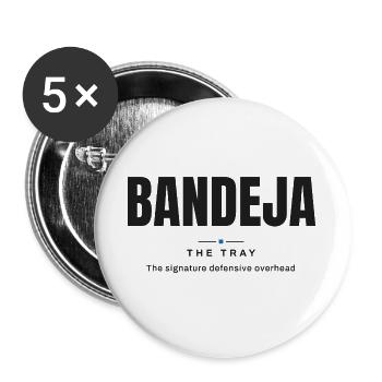 Bandeja — Das Brett | Echter Padel-Wortschatz - Buttons groß 56 mm (5er Pack) - Weiß - Vorne