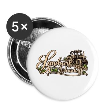 Landwirt aus Leidenschaft Bauer Landwirtschaft Hof - Buttons groß 56 mm (5er Pack) - Weiß - Vorne