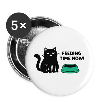 Boese Katze Schriftzug - Buttons groß 56 mm (5er Pack) - Weiß - Vorne