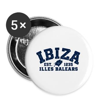 Ibiza - Illes Balears - Spanien - Espana - Spain - Buttons groß 56 mm (5er Pack) - Weiß - Vorne