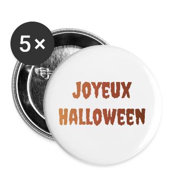 HALLOWEEN. KÜRBIS. KÜRBIS-HALLOWEEN. - Buttons groß 56 mm (5er Pack) - Weiß - Vorne