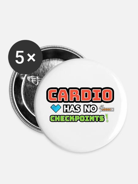 Cardio hat keine Kontrollpunkte - Buttons groß 56 mm (5er Pack) - Weiß