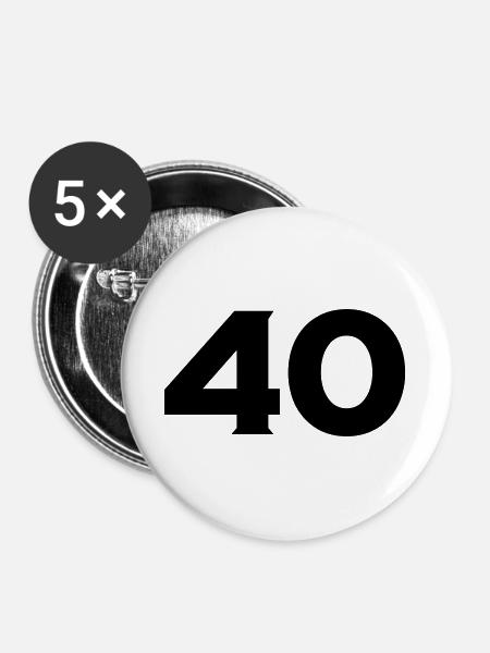 40- - Buttons groß 56 mm (5er Pack) - Weiß