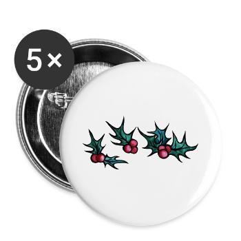 Stechpalmen-Nachtfallmuster - Buttons groß 56 mm (5er Pack) - Weiß - Vorne