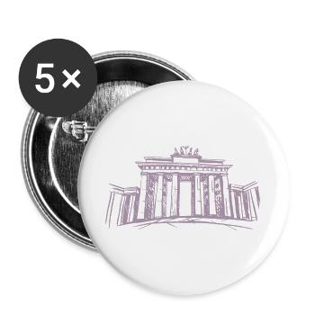 Berlin Brandenburger Tor – Symbolträchtiges Stadtd - Buttons groß 56 mm (5er Pack) - Weiß - Vorne