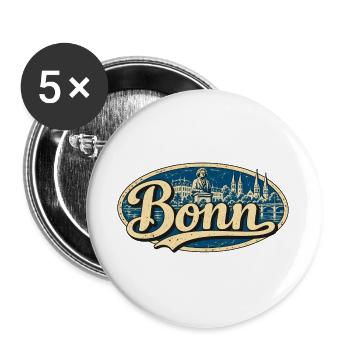 Bonn Vintage Stadtmotiv - Buttons groß 56 mm (5er Pack) - Weiß - Vorne