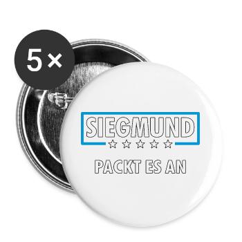 SIEGMUND - Buttons groß 56 mm (5er Pack) - Weiß - Vorne