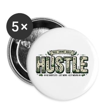 Hustle-Banknoten-Mosaik - Buttons groß 56 mm (5er Pack) - Weiß - Vorne