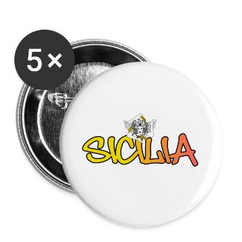 Sicilia - Buttons groß 56 mm (5er Pack) - Weiß - Vorne