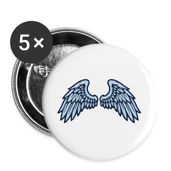 Engelsfluegel Schwingen Grafik - Buttons groß 56 mm (5er Pack) - Weiß - Vorne
