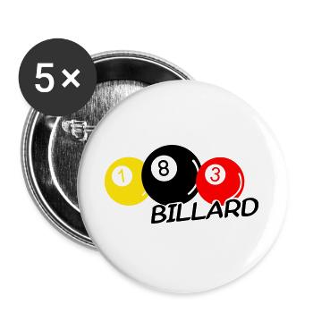 Billard - Buttons groß 56 mm (5er Pack) - Weiß - Vorne