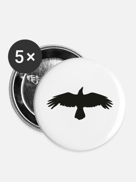 CROW - Buttons groß 56 mm (5er Pack) - Weiß