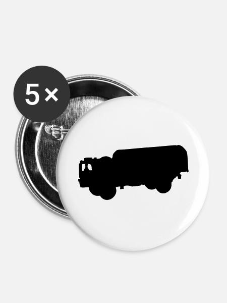 Transporter - Buttons groß 56 mm (5er Pack) - Weiß