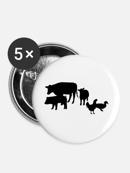 Animal Farm - Buttons large 2.2''/56 mm (5-pack) - white