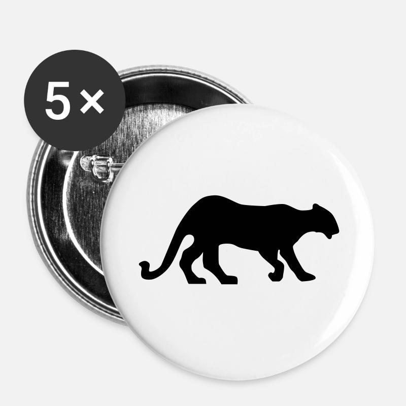 panther_schwarz_20 - Buttons large 2.2''/56 mm (5-pack) - white