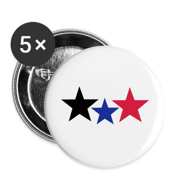 Stars - Buttons groß 56 mm (5er Pack) - Weiß - Vorne