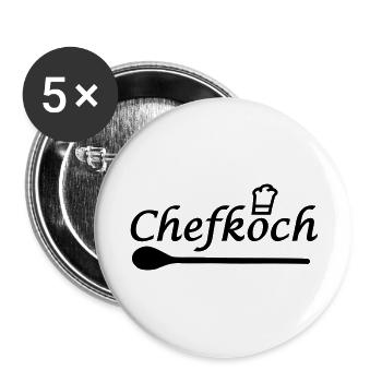 Cuisinier - Lot de 5 grands badges (56 mm) - blanc - Devant
