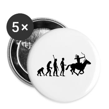 evolution_indianer - Buttons groß 56 mm (5er Pack) - Weiß - Vorne